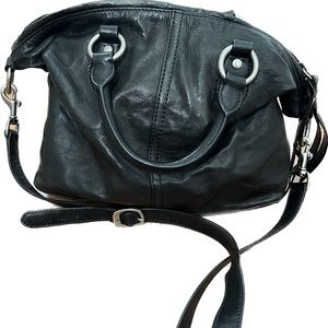 Frye Veronica Satchel Leather Handbag Black